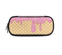 SdetYuia Astuccio per matite con lupo per ragazzi, astuccio con cerniera, organizer da scrivania, astuccio da viaggio, astuccio per cancelleria, organizer per ragazzi e uomini, Gelato, 8.3"x3.7"x2",