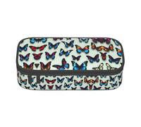 SdetYuia Astuccio per matite con stampa di farfalle e violoncello, grande capacità, per adulti e cosmetici, Nero , 8.3"x3.7"x2", Astuccio