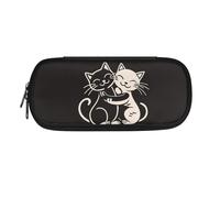 SdetYuia Astuccio per matite con stampa di gallo nero rosso bianco e nero, astuccio per penne e matite, per il rientro a scuola, Gatti carini., 8.8"x1.7"x4.1", Astuccio