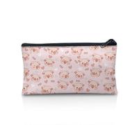 SdetYuia Astuccio per matite per bambini con fiori di Corgi, per ragazze e ragazzi, grazioso astuccio per 4, 5, 6, per bambini, per adulti e donne, astuccio per trucchi per tutti i giorni, Simpatico