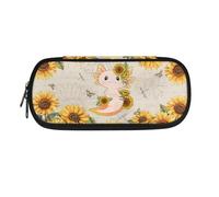 SdetYuia Astuccio portamatite con fiori e farfalle carino per donne astuccio con forniture per ragazze astuccio portatile Kawaii per le scuole medie superiori, Axolotl Girasole, 8.8"x1.7"x4.1",