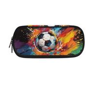 SdetYuia Astuccio portamatite con fiori e farfalle carino per donne astuccio con forniture per ragazze astuccio portatile Kawaii per le scuole medie superiori, Calcio, 8.8"x1.7"x4.1", Astuccio