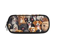 SdetYuia Astuccio portamatite con fiori e farfalle carino per donne astuccio con forniture per ragazze astuccio portatile Kawaii per le scuole medie superiori, Cane, 8.8"x1.7"x4.1", Astuccio