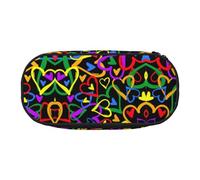 SdetYuia Astuccio portamatite con stampa arcobaleno Gay Pride, piccolo astuccio multiuso, astuccio organizer portatile, Multicolore, 8.3"x3.7"x2", Astuccio