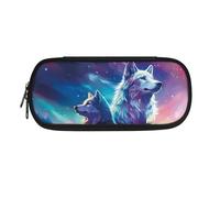 SdetYuia Cool Wolf Astuccio per ragazzi di età compresa tra 8 e 12 anni, astuccio per matite di grande capacità, astuccio per penne, organizer per studio, cancelleria per il rientro a scuola, ufficio,