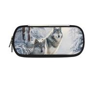 SdetYuia Cool Wolf Astuccio per ragazzi di età compresa tra 8 e 12 anni, astuccio per matite di grande capacità, astuccio per penne, organizer per studio, cancelleria per il rientro a scuola, ufficio,