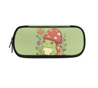SdetYuia Corgi, astuccio con cerniera, portatile, estetico, di grande capacità, per penne, cancelleria da viaggio e ufficio, organizer da scrivania per bambini e ragazze, Fungo Rana, 8.8"x1.7"x4.1",