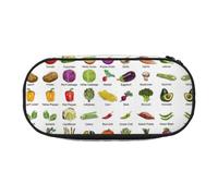 SdetYuia Introduzione di varie verdure stampa astuccio, piccolo sacchetto di matita multiuso organizzatore della cassa della matita, borse portatili della matita, Multicolore, 8.3"x3.7"x2", Astuccio