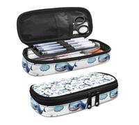 SdetYuia Olio su Tela Panda Matita caso Matita Holder caso Matita Pouch Pencil case Organized Pencil case Travel Pen case Big Pencil Pouch, Erba e squali nell'acqua, 8.8"x1.7"x4.1", Set di zaini per