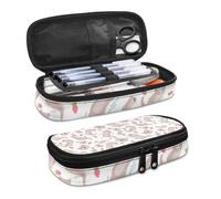 SdetYuia Olio su Tela Panda Matita caso Matita Holder caso Matita Pouch Pencil case Organized Pencil case Travel Pen case Big Pencil Pouch, Fragola Critter, 8.8"x1.7"x4.1", Set di zaini per la scuola