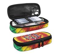 SdetYuia Yummy Hamburger Hamburger Astuccio per Ragazze Grande Capacità Giallo Vivido Hamburger Pen Borse con Cerniera Organizzatore Borse Box Donne per Ufficio College, Leone Tie Dye, 8.8"x1.7"x4.1",