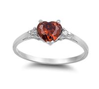 SDEWFFWSA Anello da donna a forma di cuore, romantico, con zirconia cubica, placcato argento, gioiello alla moda, 10, Metallo, Non pietra preziosa