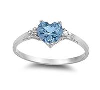 SDEWFFWSA Anello da donna a forma di cuore, romantico, con zirconia cubica, placcato argento, gioiello alla moda, 6, Metallo, Non pietra preziosa