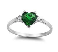 SDEWFFWSA Anello da donna a forma di cuore, romantico, con zirconia cubica, placcato argento, gioiello alla moda, 9, Metallo, Non pietra preziosa