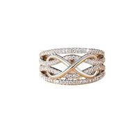 SDEWFFWSA Anello da donna a forma di infinito a 8, design a contrasto tridimensionale, design alla moda, 6, Metallo, Non pietra preziosa