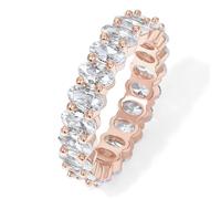 SDEWFFWSA Anello da donna di lusso con zircone pieno pavimentato, anello lucido, gioielli alla moda premium per le signore, 8, Metallo, Non pietra preziosa