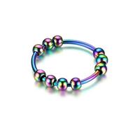 SDEWFFWSA Perline in acciaio indolore Anelli di ansia per le donne Stress Relief Fidget Anelli Uomini Stile Semplice Moda Gioielli Accessori, 7