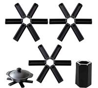 SDFAA 3 Pezzi Presina Pieghevole, Sottobicchieri Pieghevoli, Padella Isolante Pieghevole, Tappetino Termico Antiscivolo Pieghevole, per Pentole e Padelle per Presine da Pranzo in Cucina