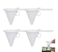 SDFAA 4 Pezzi Pastella Imbuto, Piccolo Imbuto da Cucina in Plastica, Imbuto per Cioccolato, Imbuto in Plastica da Cucina Regolabile a Mano, per Dolci da Cucina, Cioccolato, Distribuire la Crema