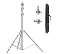 Sdfghj Supporto per luce in acciaio inox, 280 cm, con cuscinetto a molla, resistente, con adattatore universale a vite da 1/4" per luce stroboscopica, video LED, luce ad anello, monolight, softbox