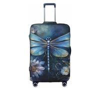Sdfhu Art Blue Dragonfly Print Unique Travel Luggage Cover Lavabile Anti Graffio Valigia Protector per Vacanze, bianco, Large