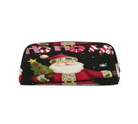 SDFHU Astuccio per matite con stampa Merry Christmas per adulti, versatile, astuccio con cerniera multifunzionale, Oro, Taglia unica
