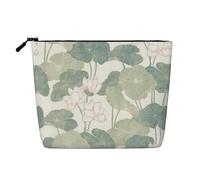 SDFHU Beauty case da donna con stampa di giglio nero, borsa per il trucco a strato singolo da viaggio, con cerniera, nero, Taglia unica