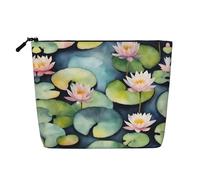 SDFHU Beauty case da donna con stampa di giglio nero, borsa per il trucco a strato singolo da viaggio, con cerniera, nero, Taglia unica