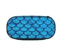 SDFHU blu scala di pesce stampa matita caso cancelleria strumento forniture ufficio accessorio unisex adatto ogni occasione, Nero, One Size, Carino