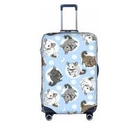 Sdfhu Blue Cincillas E Moon Print Unico Travel Bagagli Copertura Lavabile Anti Graffio Valigia Protector per Vacanza, bianco, X-Large