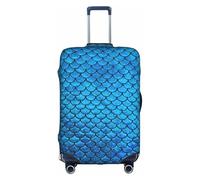Sdfhu Blue Fish Scale Print Unique Travel Luggage Cover Lavabile Anti Graffio Valigia Protector per Vacanza, bianco, Large