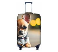 Sdfhu Cane Chihuahua 1 Stampa Unica Copertura Bagagli Da Viaggio Lavabile Anti Graffio Valigia Protector per Vacanza, bianco, Large