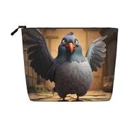 SDFHU Cartoon Pigeon 1 Stampa Toiletry Pouch per le Donne Monostrato Makeup Bag Viaggio Essenziali Cosmetici Con Cerniera, nero, Taglia unica