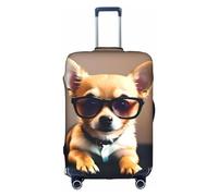 Sdfhu Chihuahua Cane Occhiali 1 Stampa Unica Bagagli Da Viaggio Copertura Lavabile Anti Graffio Valigia Protector per Vacanza, bianco, X-Large
