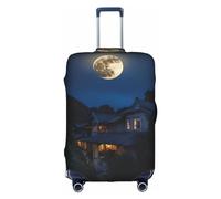 Sdfhu Copertura per bagagli da viaggio con stampa di luna piena di notte, lavabile, antigraffio, protezione per valigie per vacanze, bianco, X-Large