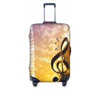 Sdfhu Copertura per bagagli da viaggio con stampa di note musicali per pianoforte e violino, lavabile, antigraffio, protezione per le vacanze, bianco, Small