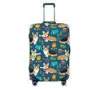 SDFHU Corgi Print Valigie Coperture Personalizzate Protezione Bagagli Elastica Lavabile Travel Gear Cover, nero, Large