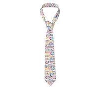 SDFHU Cravatta da uomo con stampa colorata con note musicali, elegante cravatta per abiti quotidiani, padre e testimone dello sposo, nero, nero, taglia unica