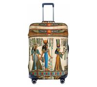 SDFHU Donne nell'antico Egitto Stampa Valigie Coperture Personalizzate Protezione Bagagli Elastico Lavabile Copertura Dell'attrezzatura Da Viaggio, nero, Large