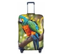 Sdfhu Fantastica copertura per bagagli da viaggio con stampa di piume di pappagallo, lavabile, antigraffio, protezione per le vacanze, bianco, X-Large