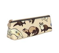 SDFHU Hairy Ferret Print - Astuccio leggero e spazioso, grande capacità, con cerniera triangolare, per strumenti di scrittura, bianco, Taglia unica