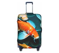 Sdfhu HD Koi Fish Print Unico Viaggio Bagagli Copertura Lavabile Anti Graffio Valigia Protector per Vacanza, bianco, X-Large