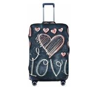 SDFHU I Love You Parole con Cuori Stampa Valigie Coperture Personalizzate Protezione Bagagli Elastico Lavabile Travel Gear Cover, nero, X-Large
