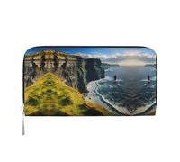 SDFHU Ireland Outdoors County Clare The Cliffs Print Women Wallet Trendy Travel-Friendly 7.9X3.9 "Casual Clutch Purse Regalo per le Signore, nero, Taglia unica, Arte