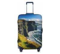 SDFHU Ireland Outdoors County Clare The Cliffs Stampa Valigie Coperture Personalizzate Protezione Bagagli Elastica Lavabile Travel Gear Cover, nero, Medium