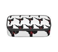 SDFHU Karate Boy Vector Cintura Cambiabile Stampa a Colori Multifunzionale Astuccio Cancelleria Sacchetto di Immagazzinaggio Forniture Articoli Cosmetici Adulti, Nero , Taglia unica