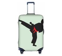 Sdfhu Karate Boy Vector Cintura Cambiabile Stampa a Colori Unica Copertura Bagagli Da Viaggio Lavabile Anti Graffio Valigia Protector per Vacanza, bianco, Medium