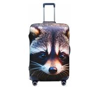 SDFHU Little Raccoon Face Print Valigie Coperture Personalizzate Protezione per Bagagli Elastica Lavabile Travel Gear Cover, Nero, Large