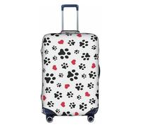 Sdfhu Love Cat Paw Heart Puppy Foot Print Unique Travel Luggage Cover lavabile antigraffio per le vacanze, bianco, Small