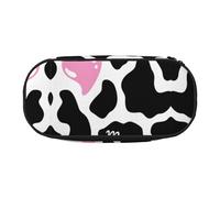 SDFHU Nero Bianco Latte Mucca Stampa Matita Caso Cancelleria Strumento Forniture Per Ufficio Unisex Accessorio Adatto Ogni, Nero, One Size, Carino